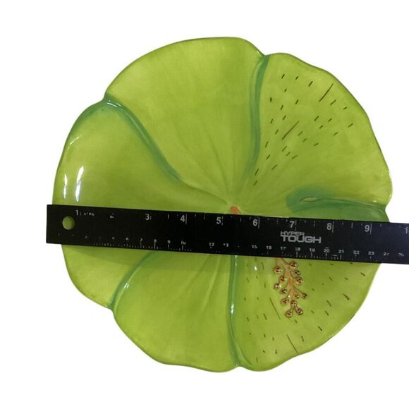 Sunset Grove By Nobel Excellence Salad Plates Yellow & Green Flower Set Of 2 - Picture 6 of 7